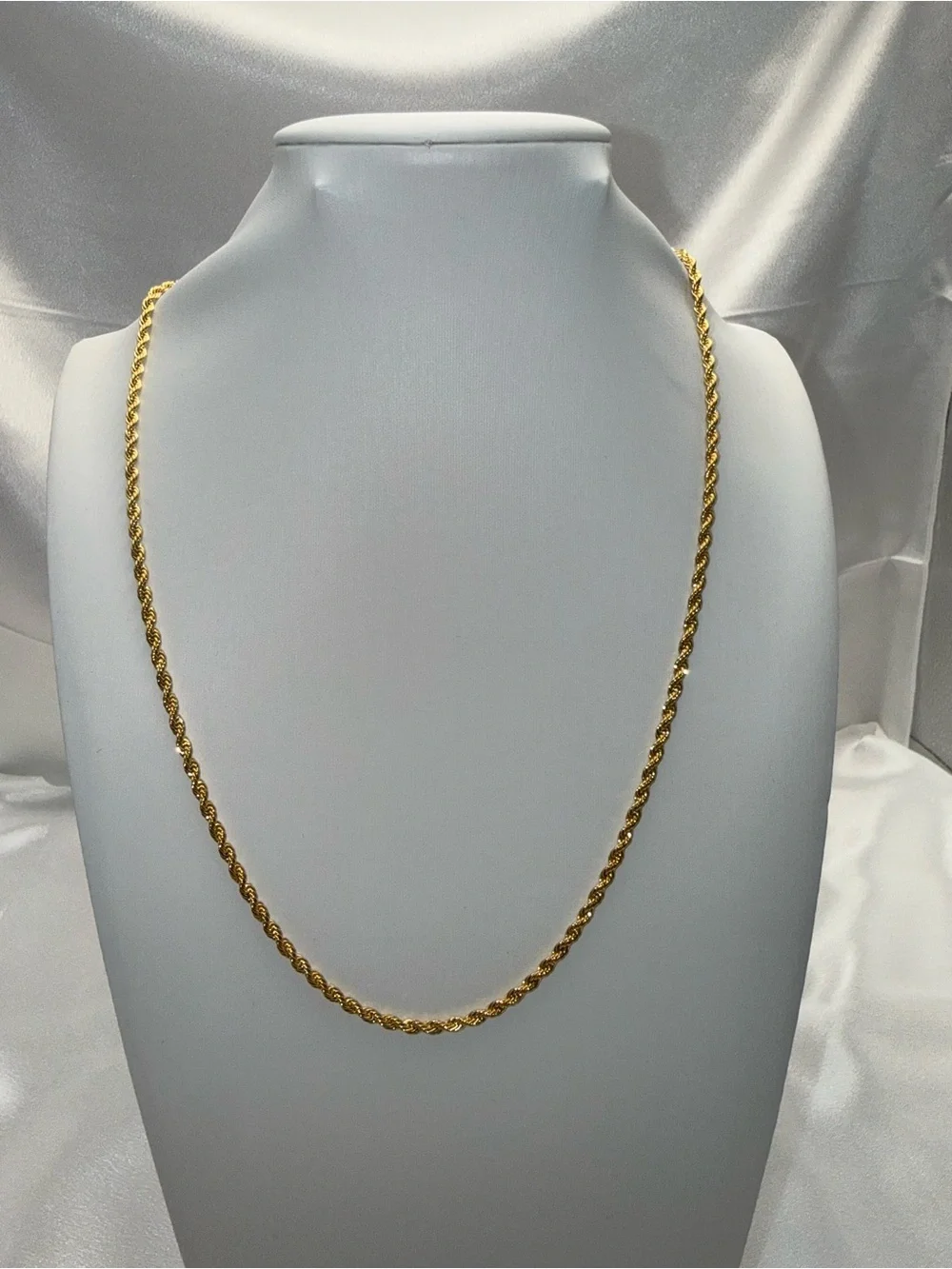 21.5” 1.7mm 18K Gold Dipped Rope Chain Necklace 14k stamped